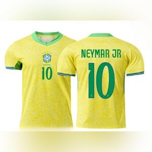 Brasil  CBF #10 Jersey Neymar Jr. Yellow Soccer Football